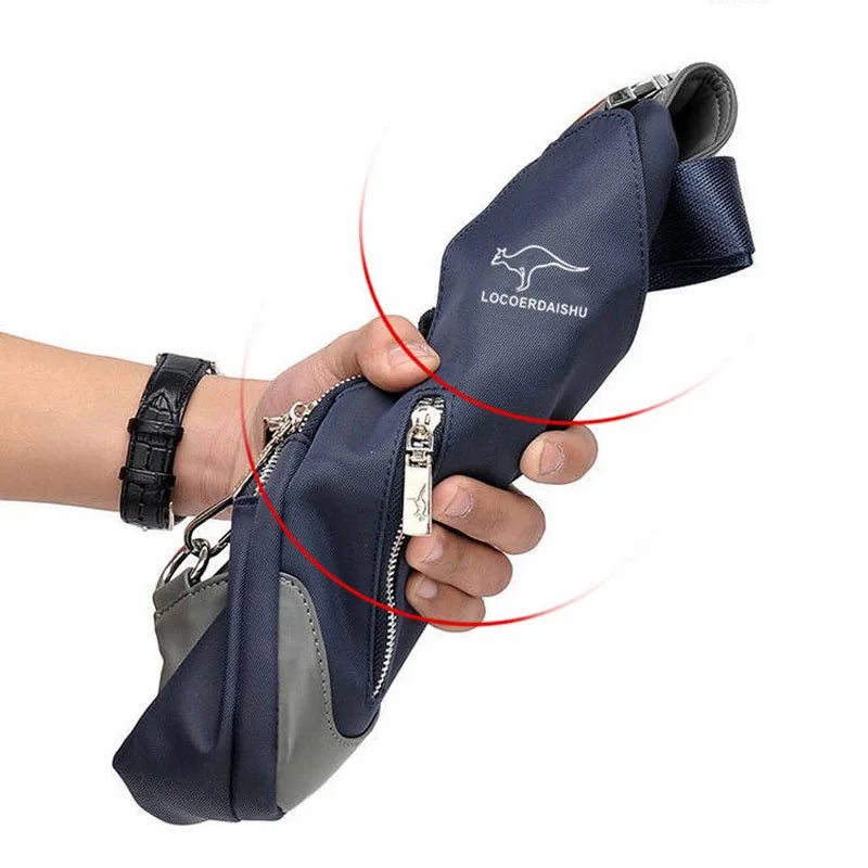 New Men Women Canvas Bag Outdoor Sport Chest Pack USB Charging Casual Crossbody Shoulder Bag Sports Arm Bag