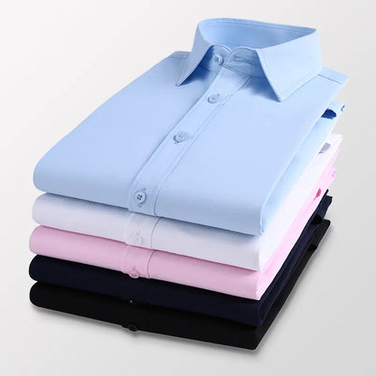 Slim Solid Color Long-sleeved Shirt