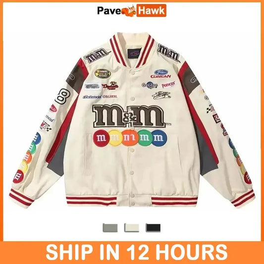 Embroidery Motorcycle Street Racing Varsity Outwear