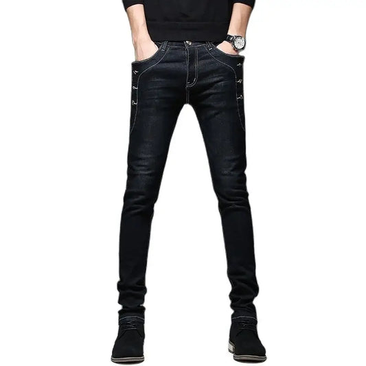 Batmo new arrival jeans men Fashion elasticity men's jeans high quality Comfortable Slim male cotton jeans pants,27-36.