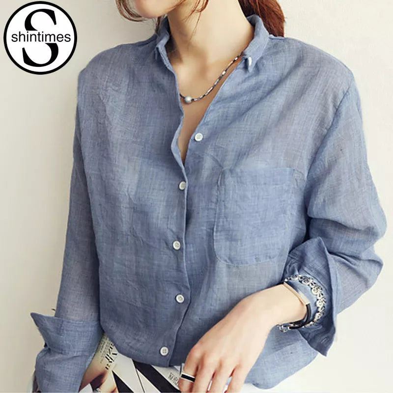 Chemise Femme Thin Long Sleeve Shirt