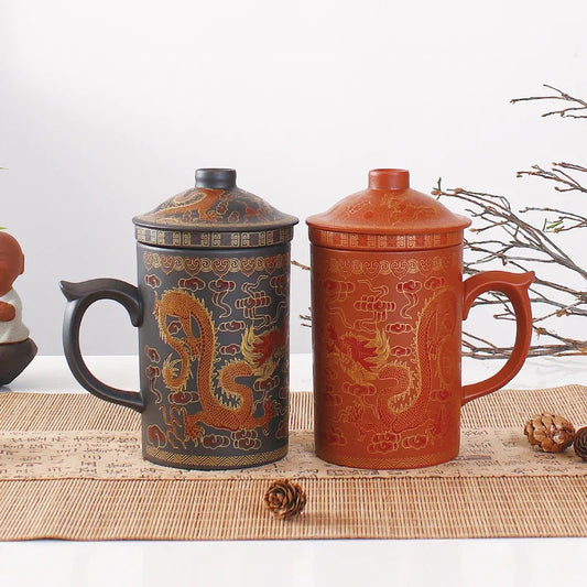 Traditional Chinese Dragon Clay Tea Mug